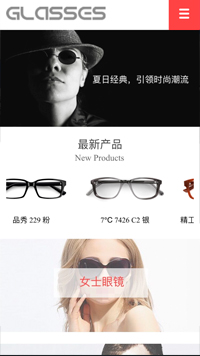珠宝/皮具/眼镜网站设计眼镜 大气 黑白